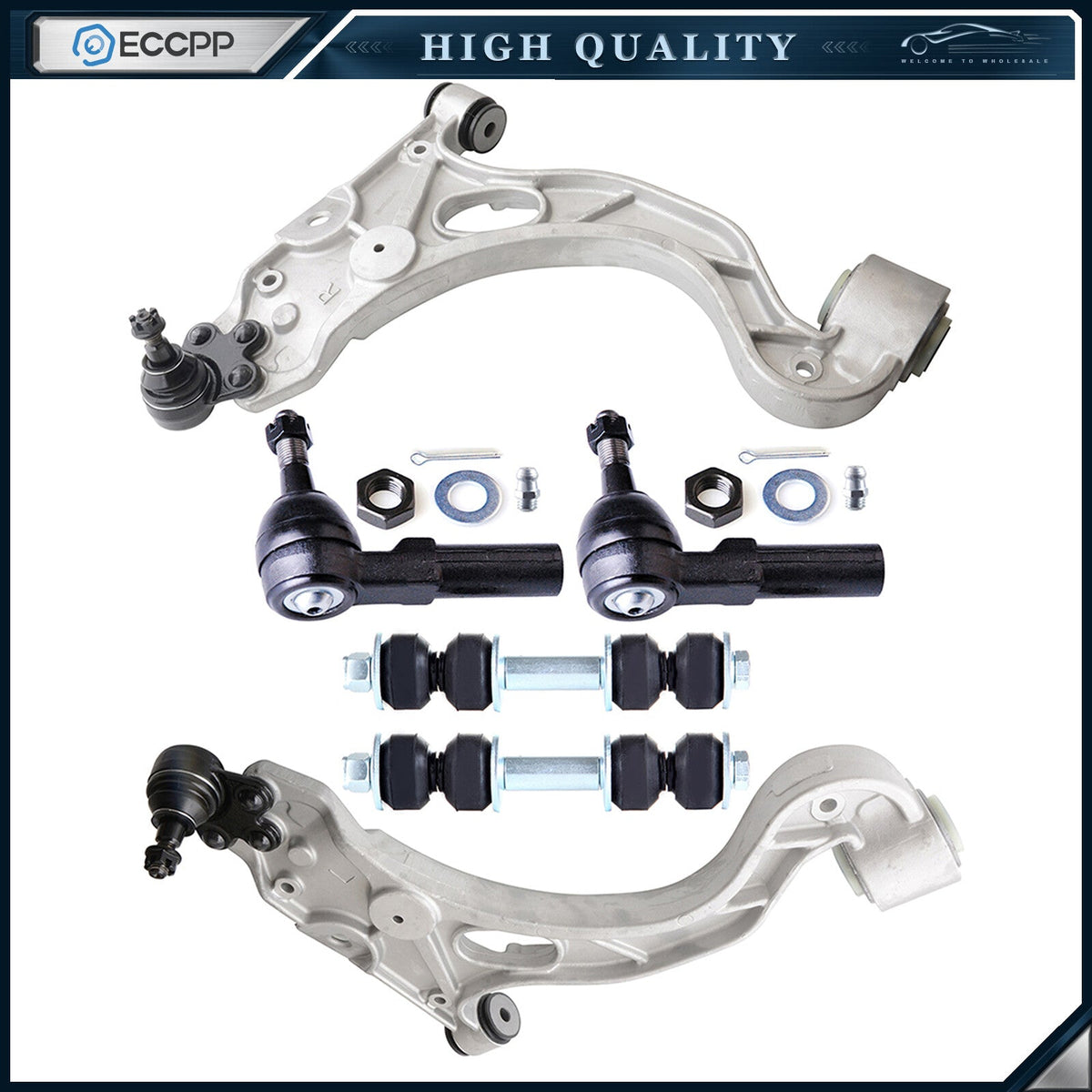 Front Tie Rod Sway Bar Control Arm And Ball Joint Fits 2000-2005 Buick LeSabre 6B93BC-57