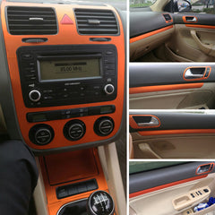 Interior Center Console Carbon Fiber Molding Sticker Decals For Volkswagen MK5