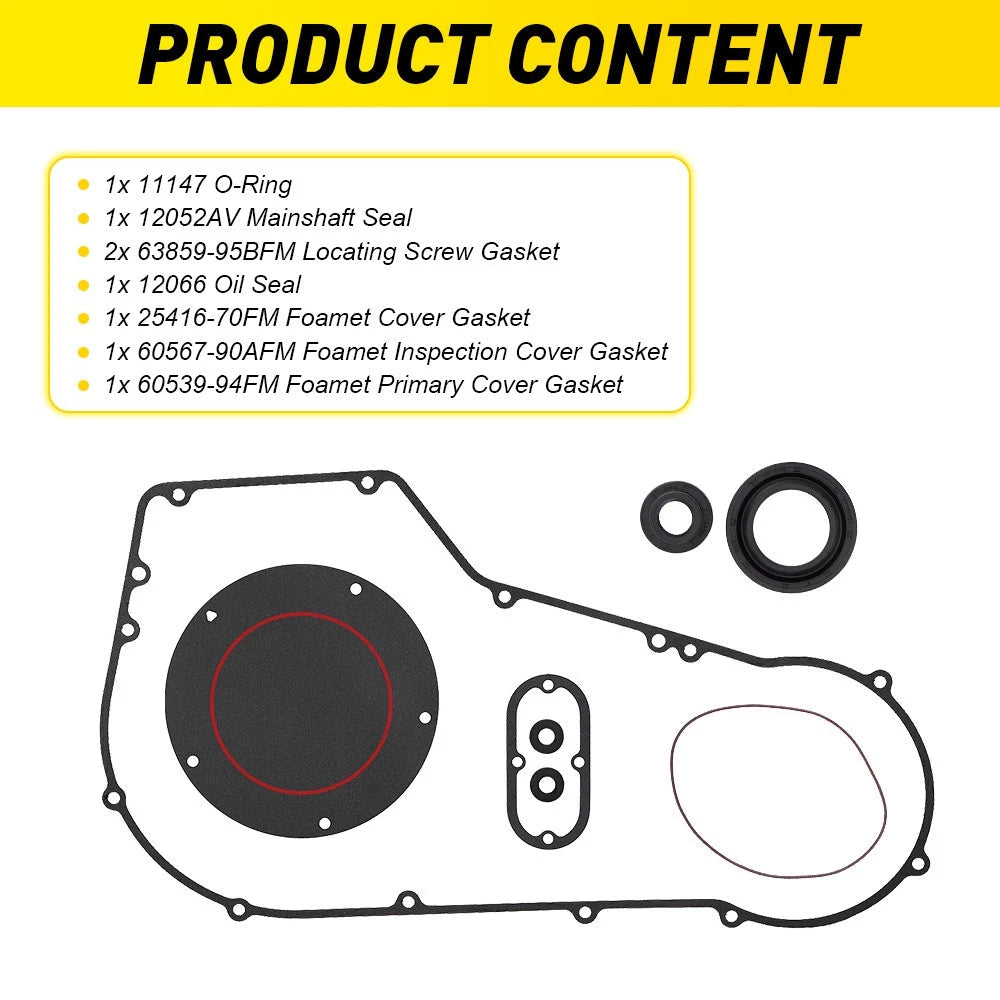 For 1999-2005 Harley Dyna Softail Models Primary Clutch Cover Gasket Seal Kit EA 6B93BC-57