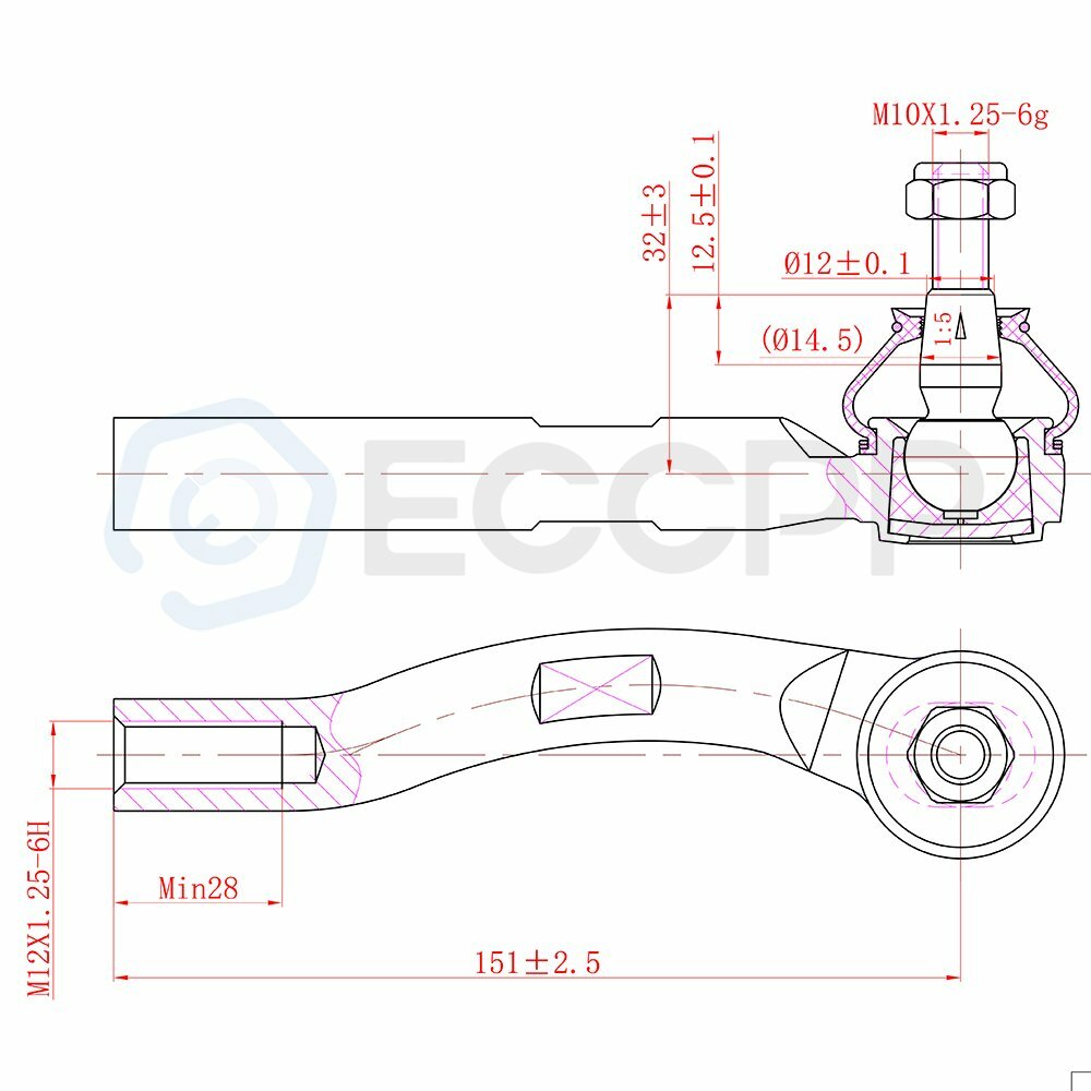 For 2007-2012 Nissan Sentra Front Suspension 4x Lower Control Arm Outer Tie Rod 6B93BC-57