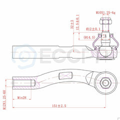 For 2007-2012 Nissan Sentra Front Suspension 4x Lower Control Arm Outer Tie Rod 6B93BC-57