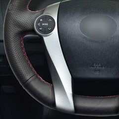 Top Leather Steering Wheel Hand-stitch on Wrap Cover For Toyota Prius 2009-2015