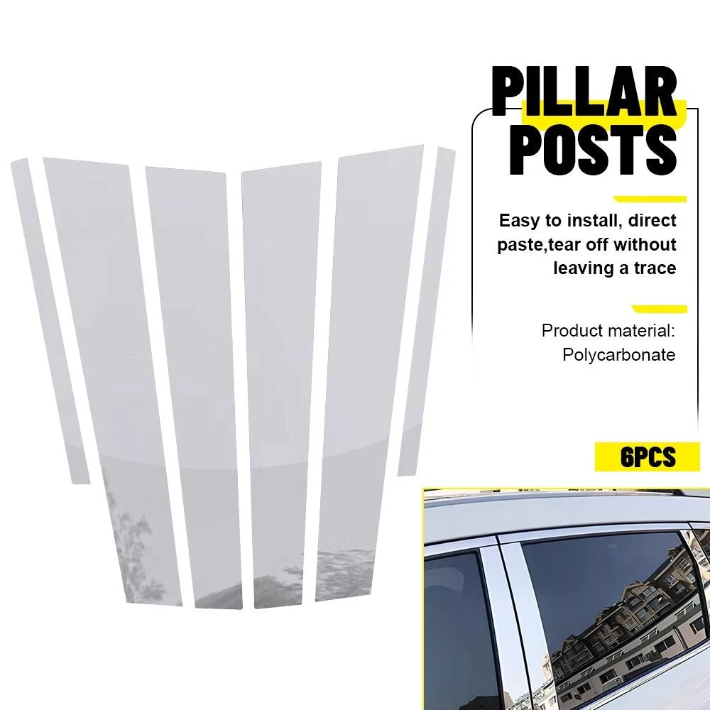 6X For Cadillac Deville / DTS 00-11 Chrome Pillar Post Window Door Trims Cover A 6B93BC-57