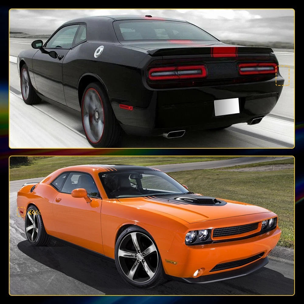 For 2008-2014 Dodge Challenger Red Lens Rear Bumper Side Marker Light Housings A 6B93BC-57