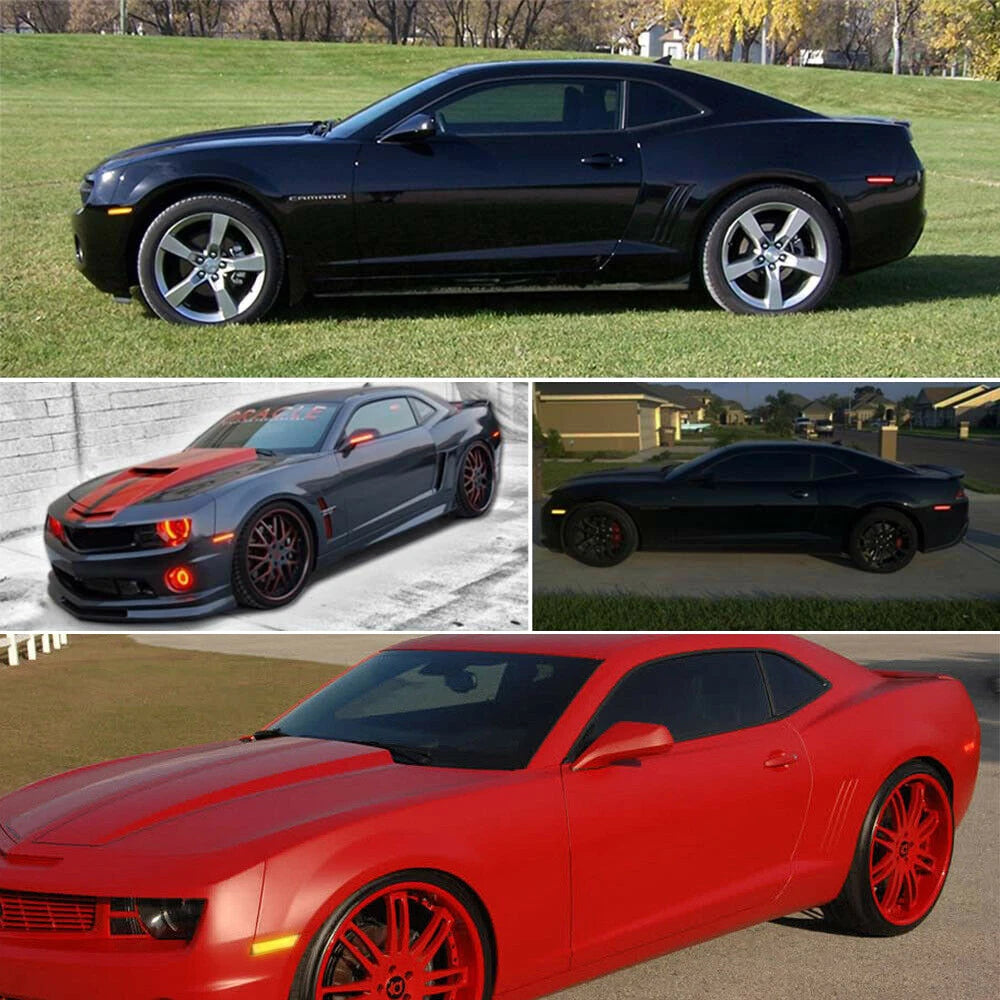 4x Smoked Lens LED Front Rear Side Bumper Marker Lights For 2010-15 Chevy Camaro 6B93BC-57