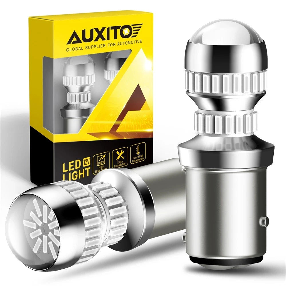 2-10PC AUXITO 1157 7528 LED Brake Tail Turn Signal Light Bulbs Super Red 4014SMD AUXITO