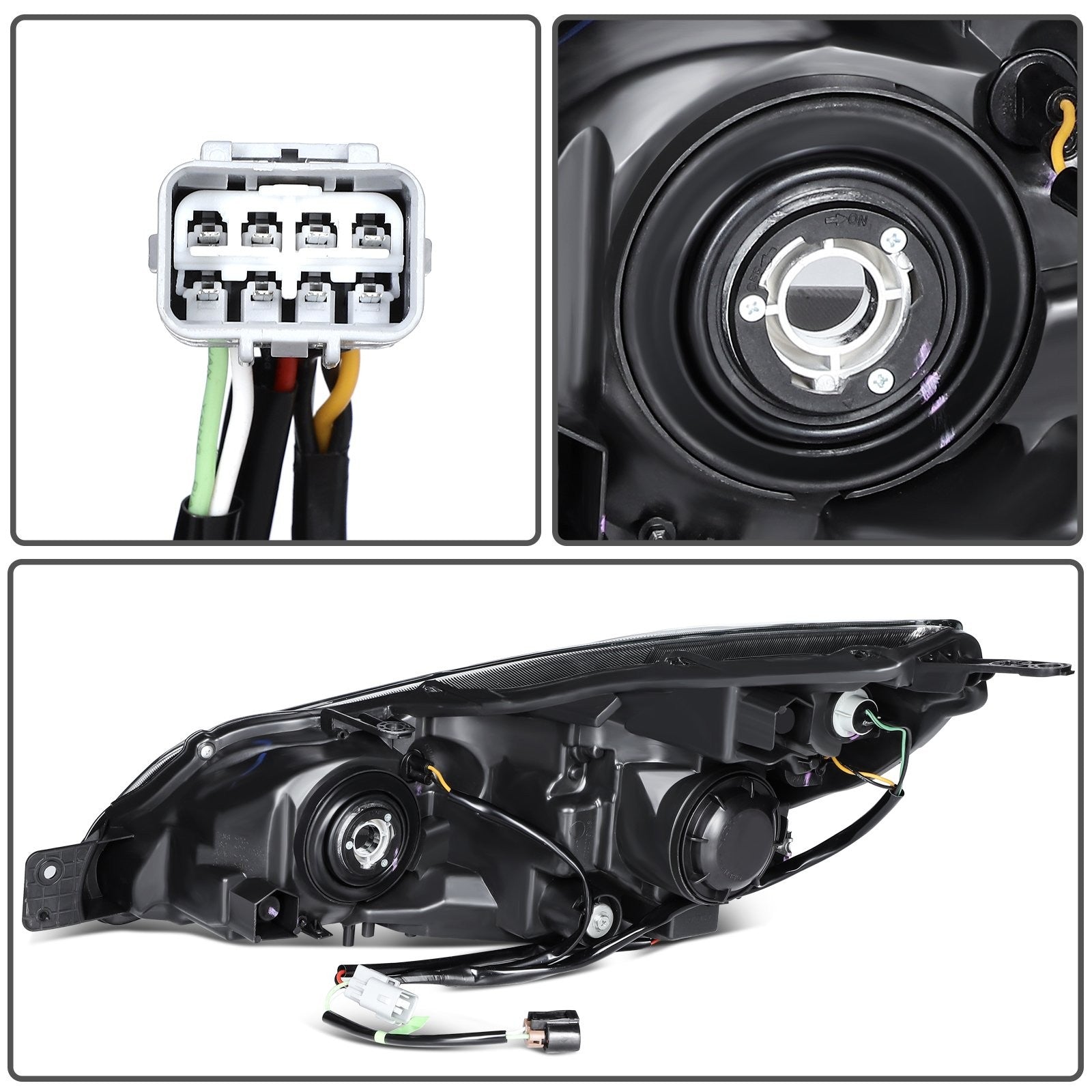 Pair Kit Headlights For 2010-2014 Subaru Legacy Outback 2.5L 3.6L Black Amber 6B93BC-57