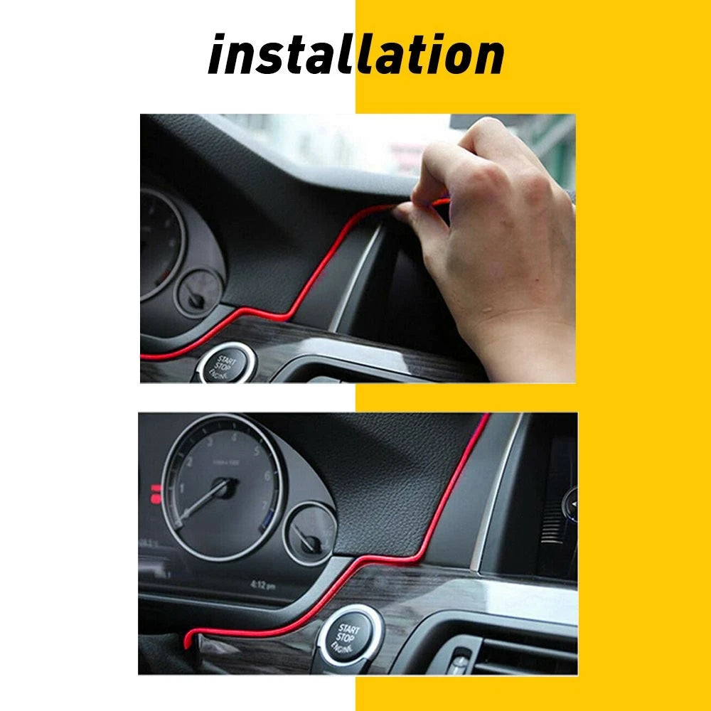 Red LED Car Accessories Interior Decor Atmosphere Wire Strip Light Lamp 5M EA 6B93BC-57