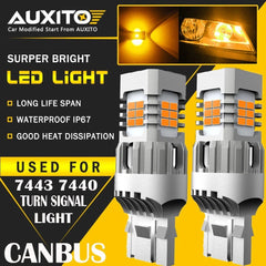 AUXITO Amber 7443 7440 LED Turn Signal Light Bulbs No Hyper Flash Canbus 4KG EOA AUXITO