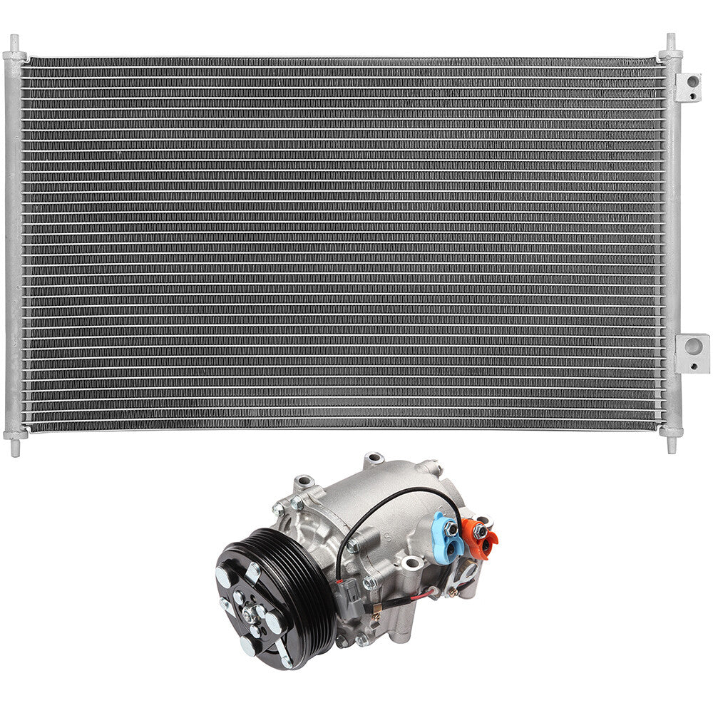 AC Condenser & AC Compressor Cooling Kit For 2002-2005 Honda Civic 6B93BC-57