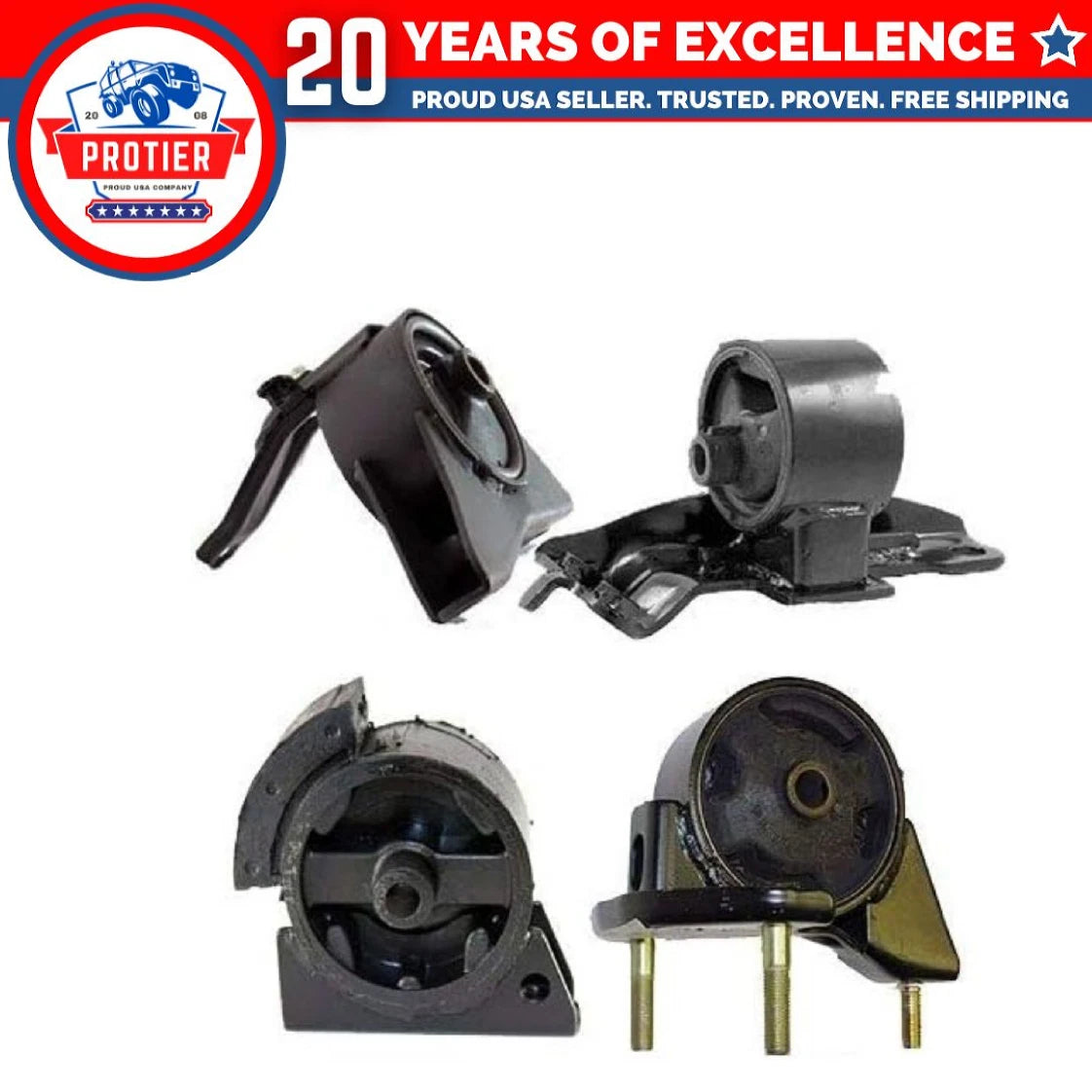 Motor & Trans Mount 4PCS Set for 1993 - 1997 GEO Prizm 1.6L for Auto Trans 6B93BC-57