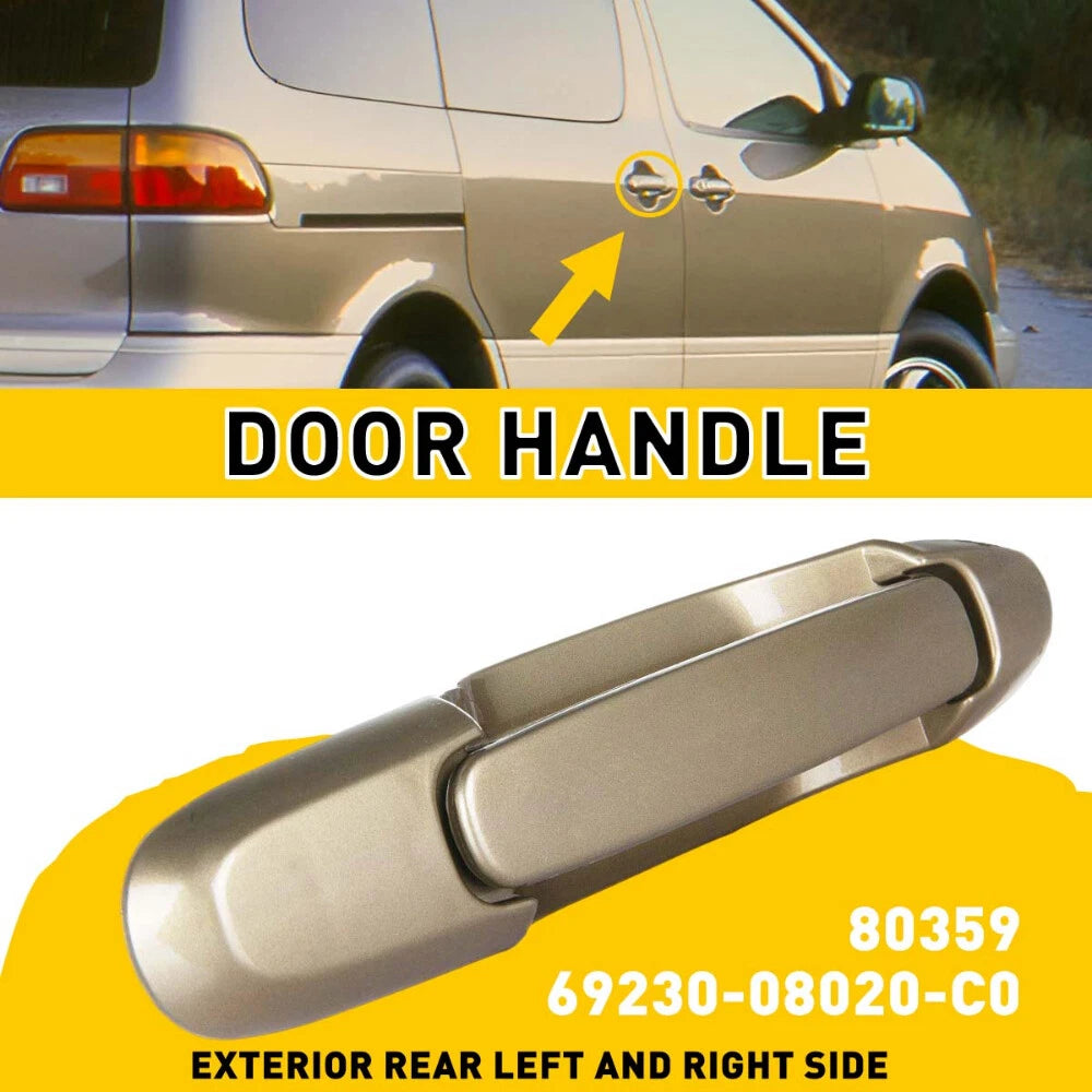 For 1998-2003 Toyota Sienna Beige Exterior Sliding Door Handle Left / Right Rear 6B93BC-57