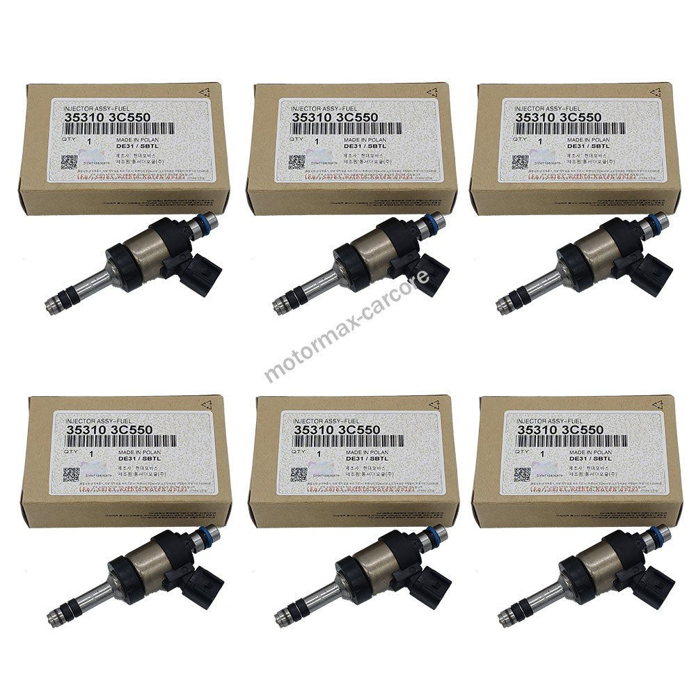 6PCS Fuel Injectors 353103C550 For2014-18Hyundai Kia Cadenza Sorento Sedona 6B93BC-57