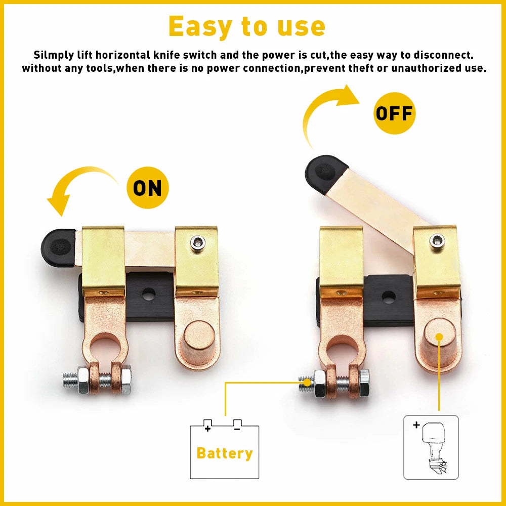 Battery Isolator Switch Disconnect Cut Power Off Kill for Vehicle Car RV Auto 6B93BC-57