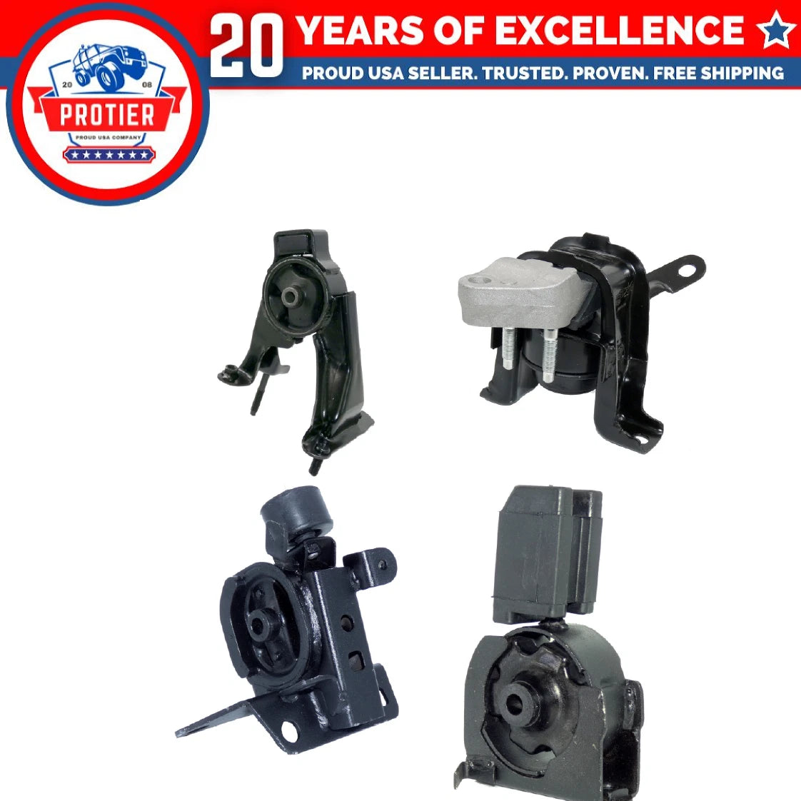 Engine Motor & Trans Mount 4PCS Set Fit 03-08 Toyota Corolla 1.8L Auto Trans 6B93BC-57