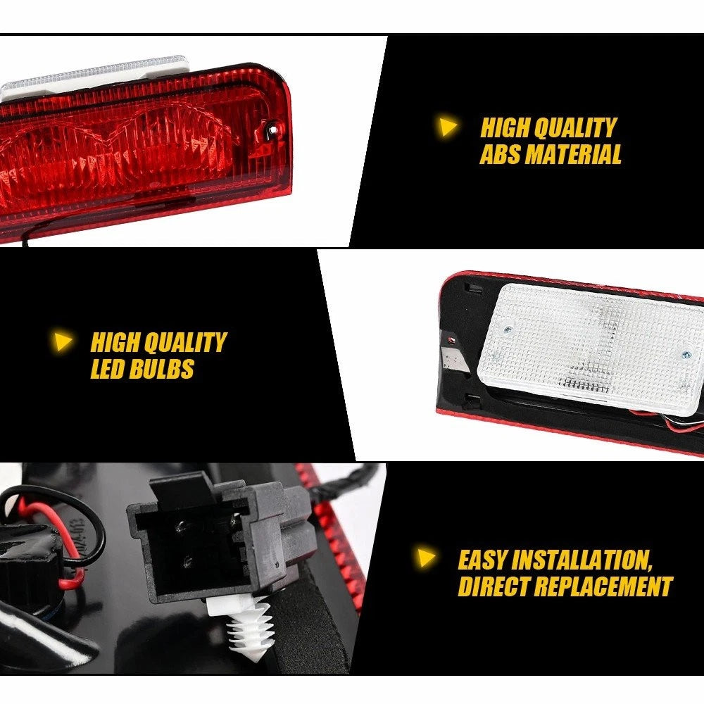 Red Halogen Third 3rd Brake Light for 1992-02 Ford E-150 Econoline Club Wagon EA 6B93BC-57