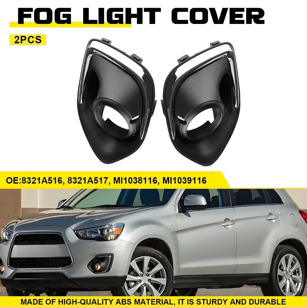 Left+Right Fog Light Bezel Lamp Cover For 2013-2015 Mitsubishi Outlander Sport A 6B93BC-57