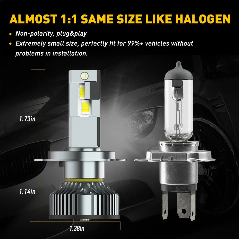 AUXITO H4 9003 LED Headlight Bulbs Hi Low Beam Conversion Kit 6500K White Canbus AUXITO