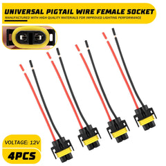 Wire Pigtail Female S H11 Two Harness Head Light Low Beam Socket Connector Plug 6B93BC-57