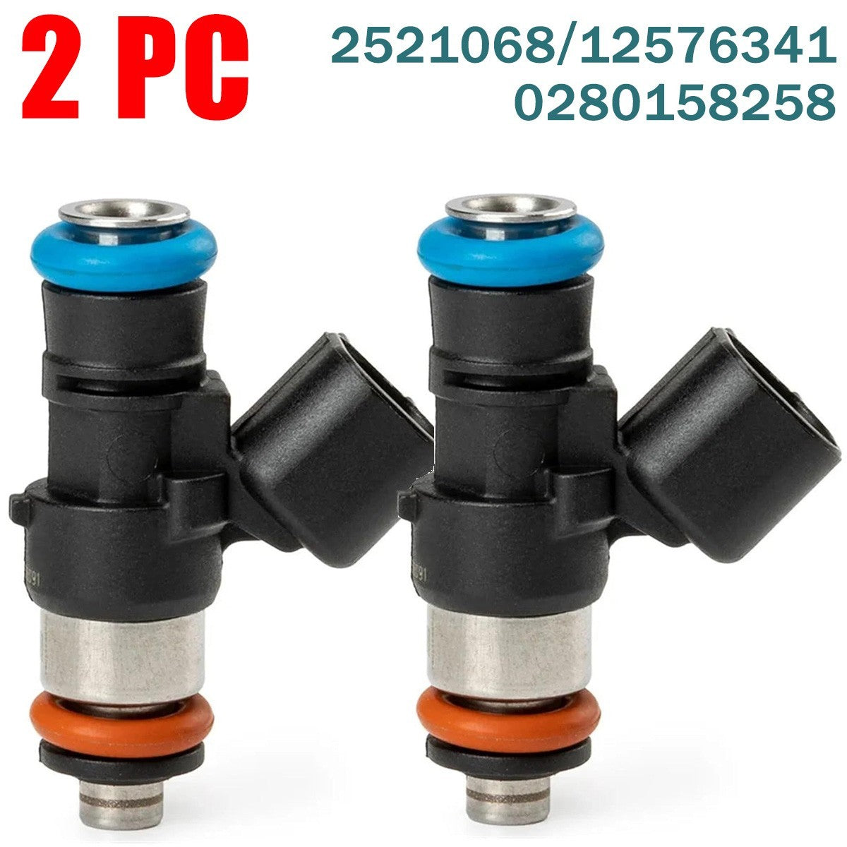 2x Fuel Injector 2521068 For Polaris Ranger XP 900 13-19 RZR 4 900 2011-2019