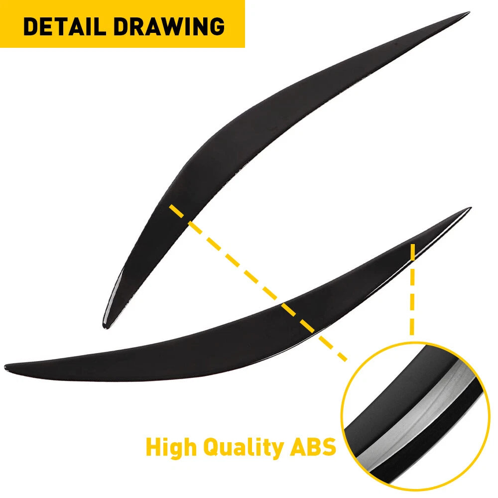 Headlight Eyelid Eyebrows Eye Lid Brow Gloss Black For Infiniti Q50 2014-2021 EA 6B93BC-57