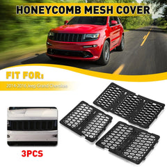 Black Honeycomb Grille w/Mesh Insert Kit for Jeep 2014-16 Grand Cherokee EOA 6B93BC-57