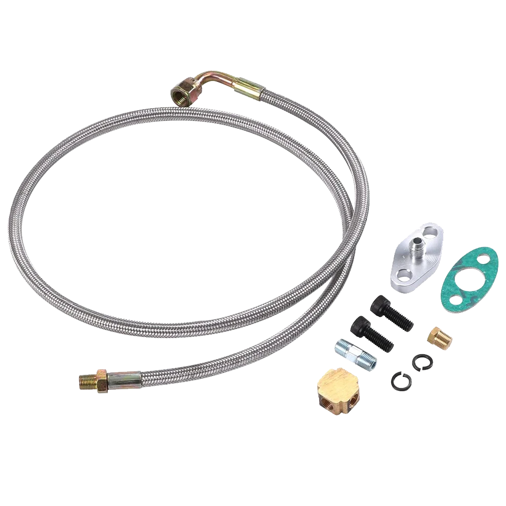 Turbo Oil Return + T3/T4/T04E Feed Line Complete Kit For Honda T3/T4 6B93BC-57