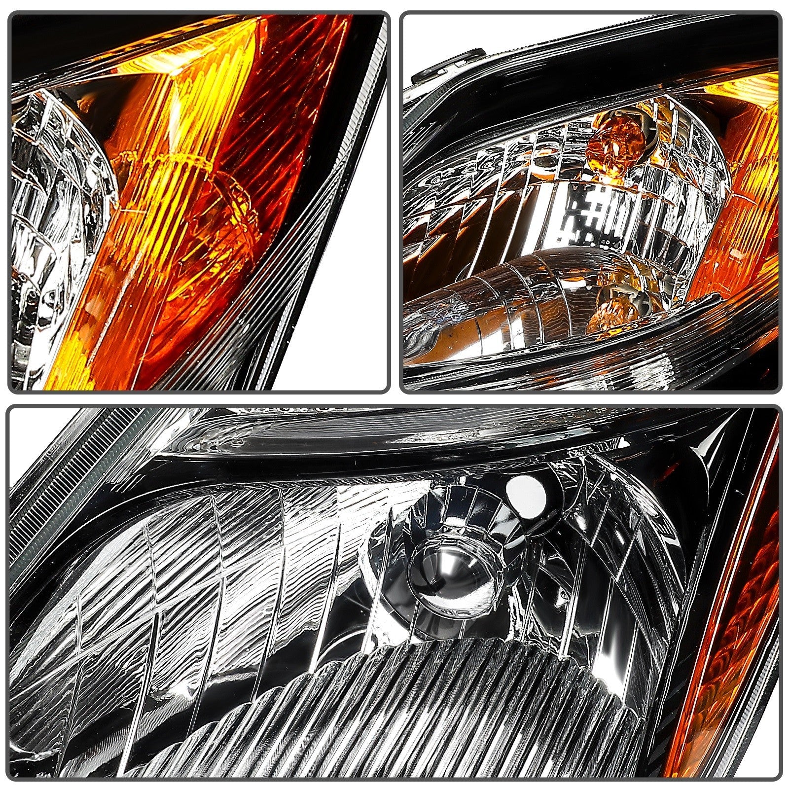 Pair Headlights Assembly For Toyota Prius 2006-2009 1.5L Black Housing R+L 6B93BC-57