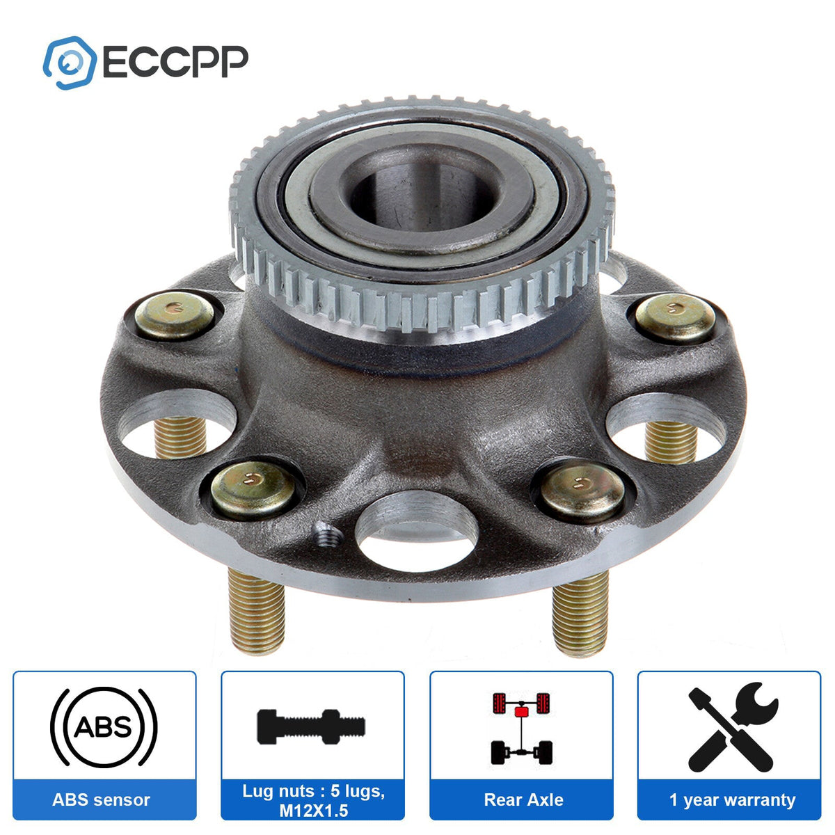 1Pc Wheel Hub Bearing Rear Fits Honda Accord 2003-2007 Acura TL 2004-2008 w/ ABS 6B93BC-57