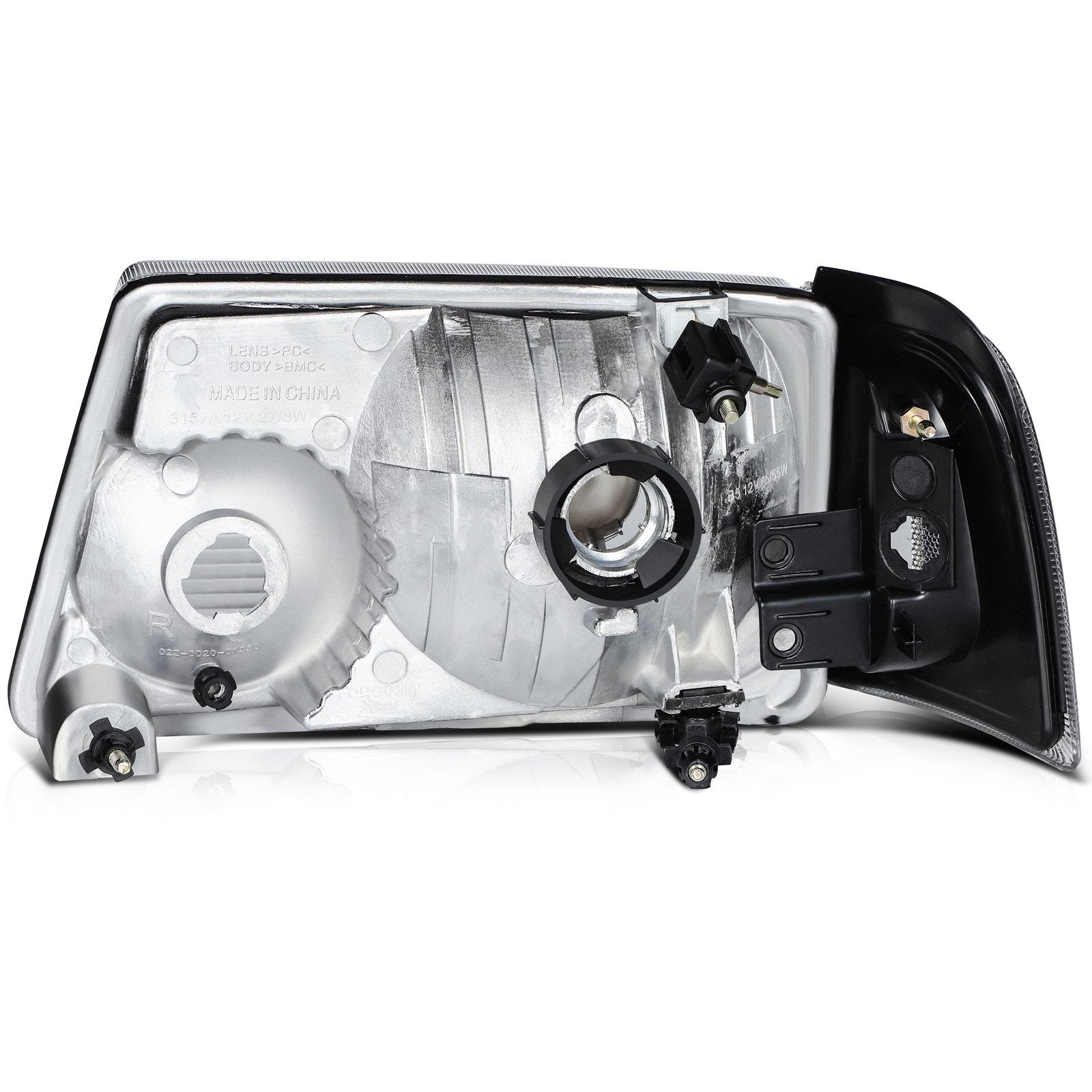 Pair Kit Halogon Black Headlights Assembly For 2001-2011 Ford Ranger Black 6B93BC-57