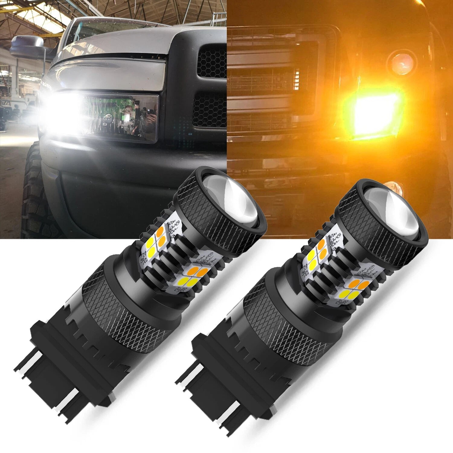 3157 Switchback LED Turn Signal Lights Anti Hyper Flash AMBER WHITE Dual Color A 6B93BC-57