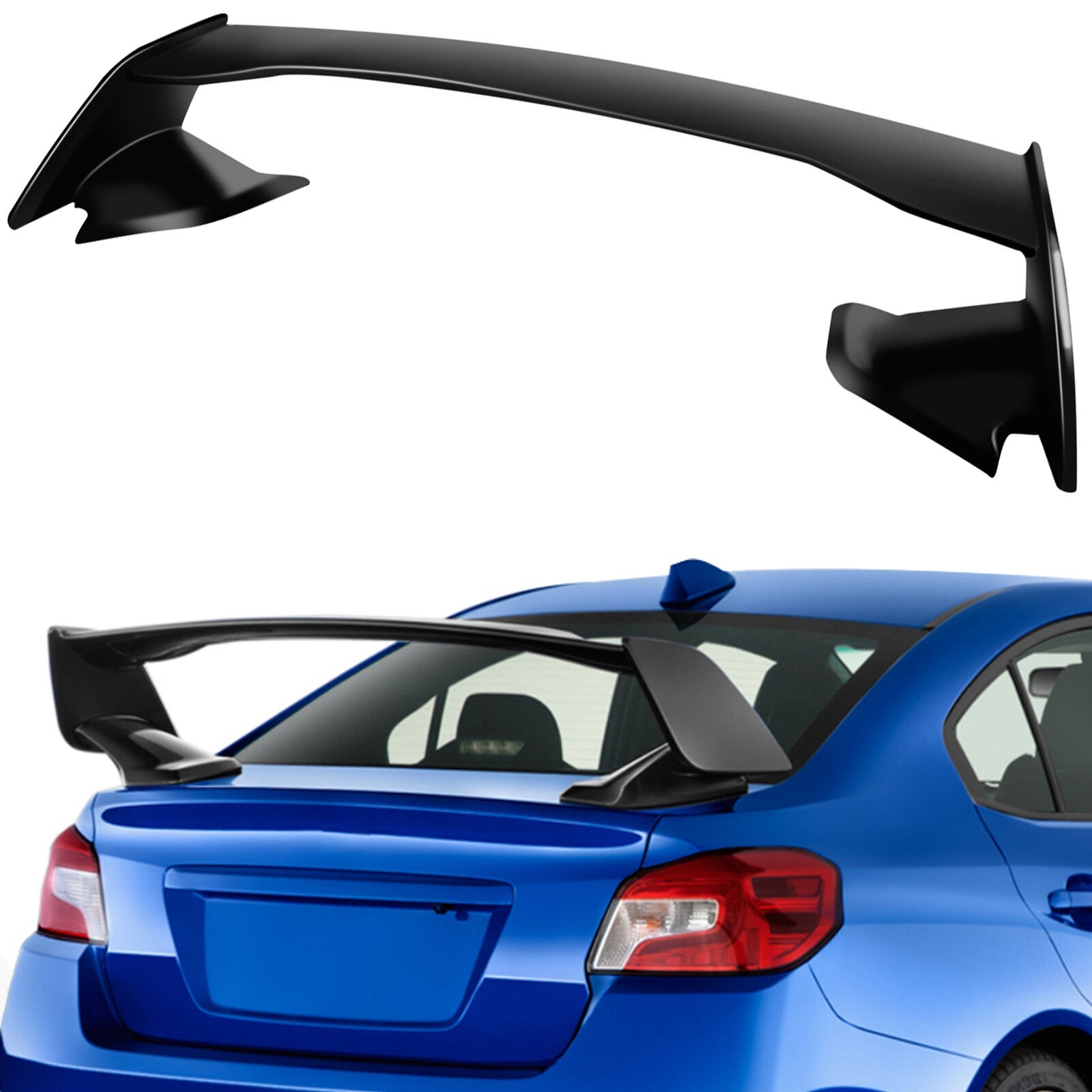 For 15-21 Subaru WRX STI Rear Trunk Lip Painted Black 6B93BC-57