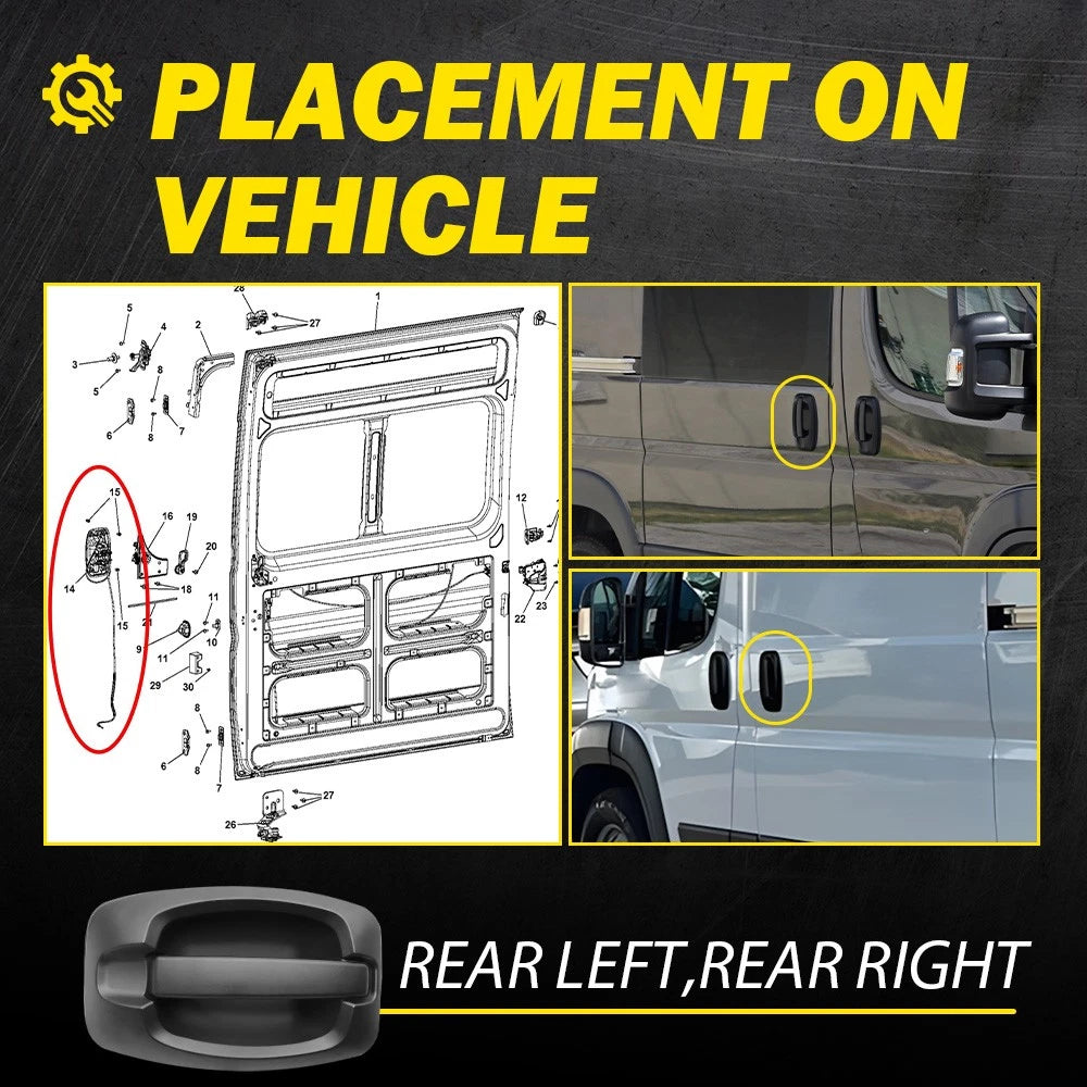 Handle Side Sliding Door Cable LH/RH For 2014-22 Ram ProMaster Van Assy EOA 6B93BC-57