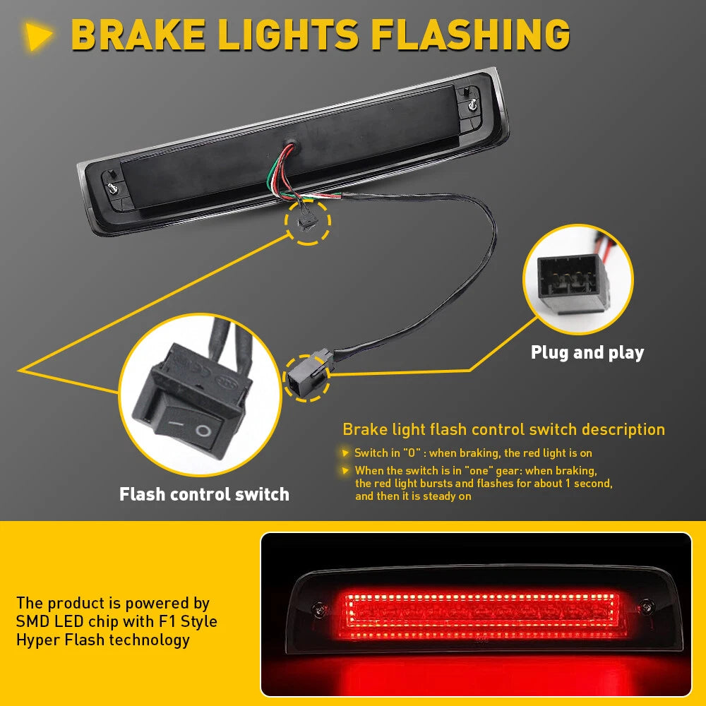 LED Third 3rd Brake Light Lamp Tail Cargo Fit 2009-2022 Dodge Ram 1500 2500 3500 6B93BC-57