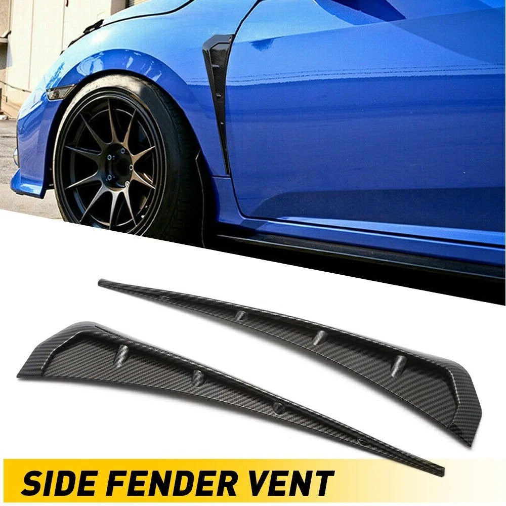 2pcs Carbon Car Fiber Side Fender Vent Air Wing Cover Trim Exterior Accessories 6B93BC-57