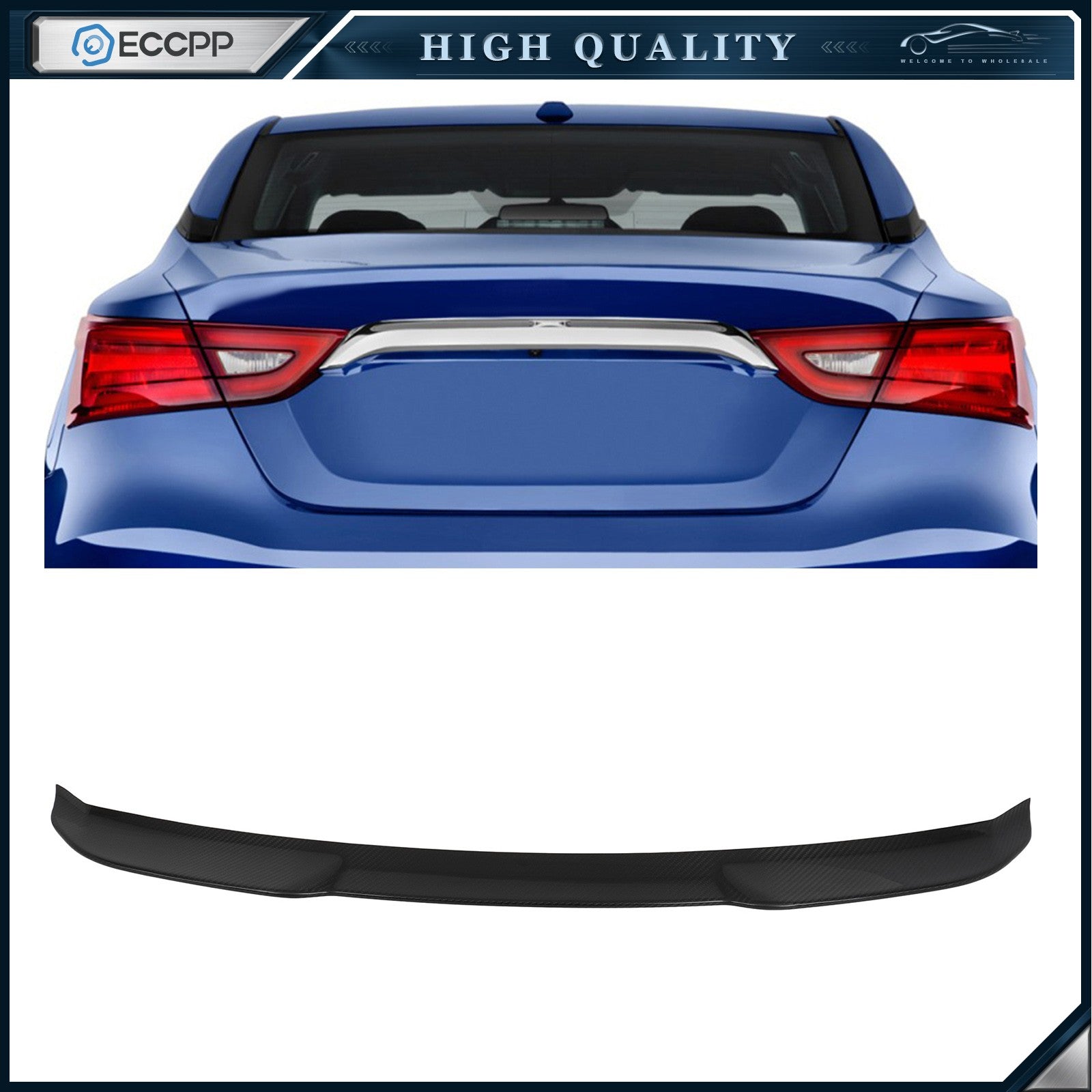 Fits 2016–2021 Nissan Maxima Carbon Fiber High Kick Rear Spoiler 6B93BC-57