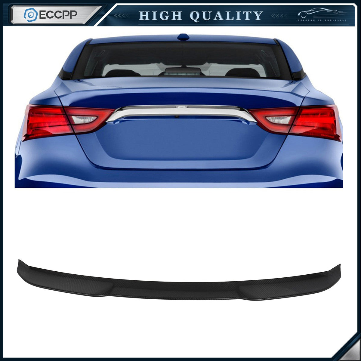 Fits 2016–2021 Nissan Maxima Carbon Fiber High Kick Rear Spoiler 6B93BC-57