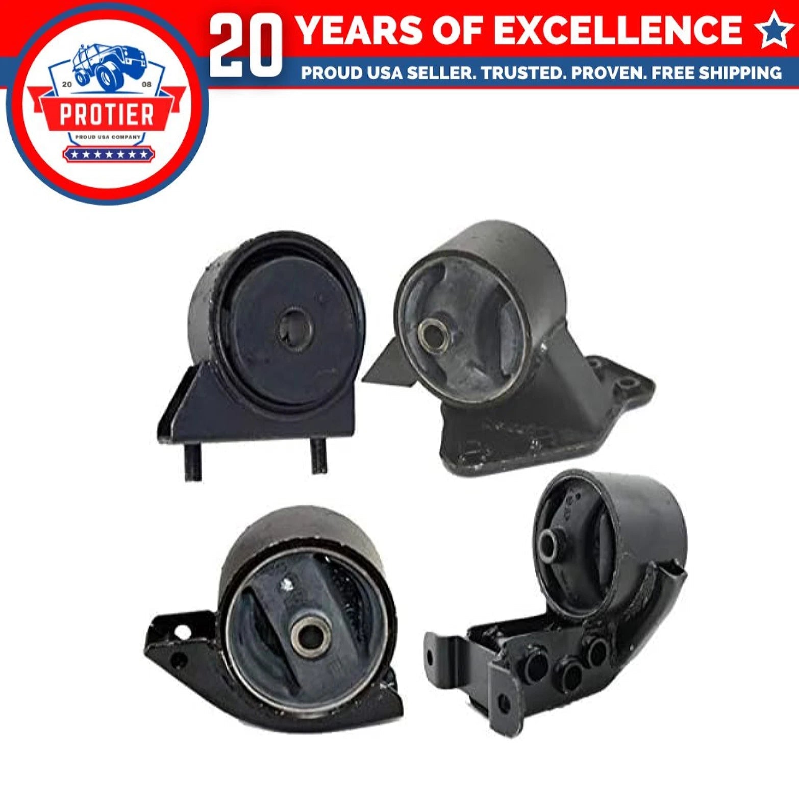 Fits 1997-1999 Hyundai Accent 1.5L SOHC MANUAL Motor & Trans Mount Set 4PCS : 6B93BC-57