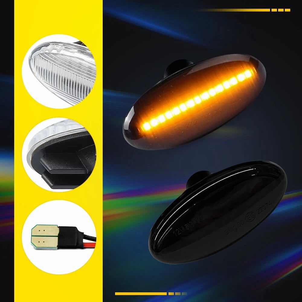 For 2004-09 Mazda 3 LED Front Fender Side Marker Light Turn Signal Lamp Smoked A 6B93BC-57