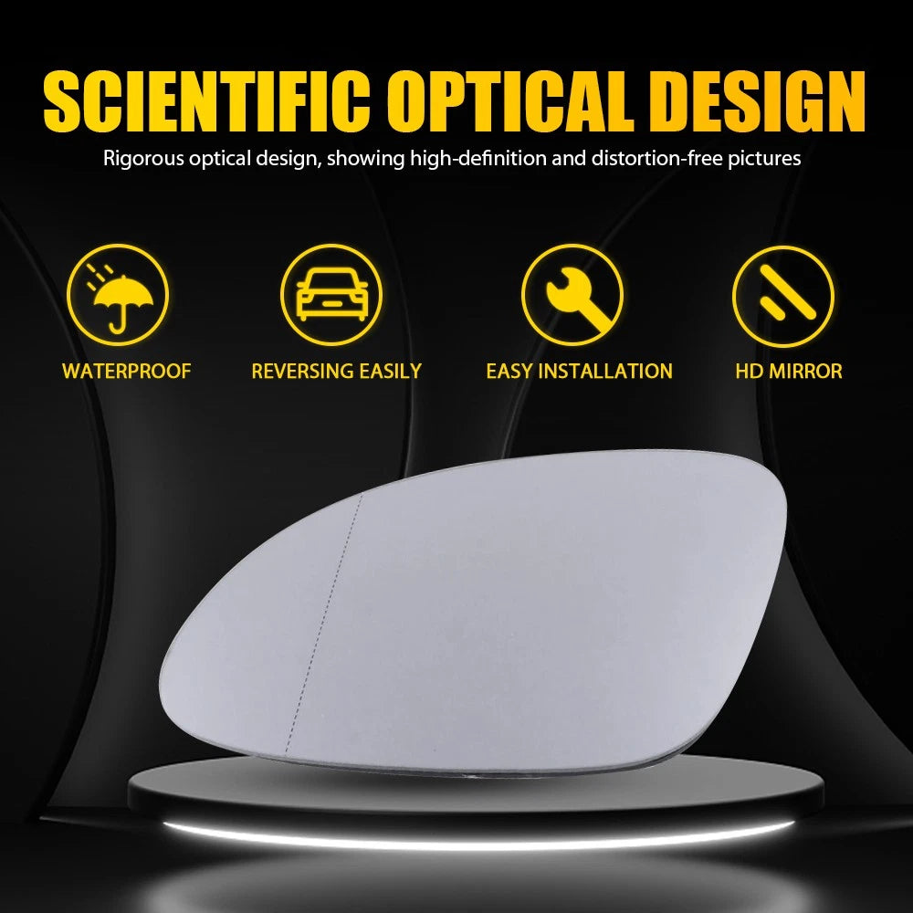 Driver Left Side Glass Mirror For 2009-2017 VW Tiguan Heated w/Backing Plate EOA 6B93BC-57