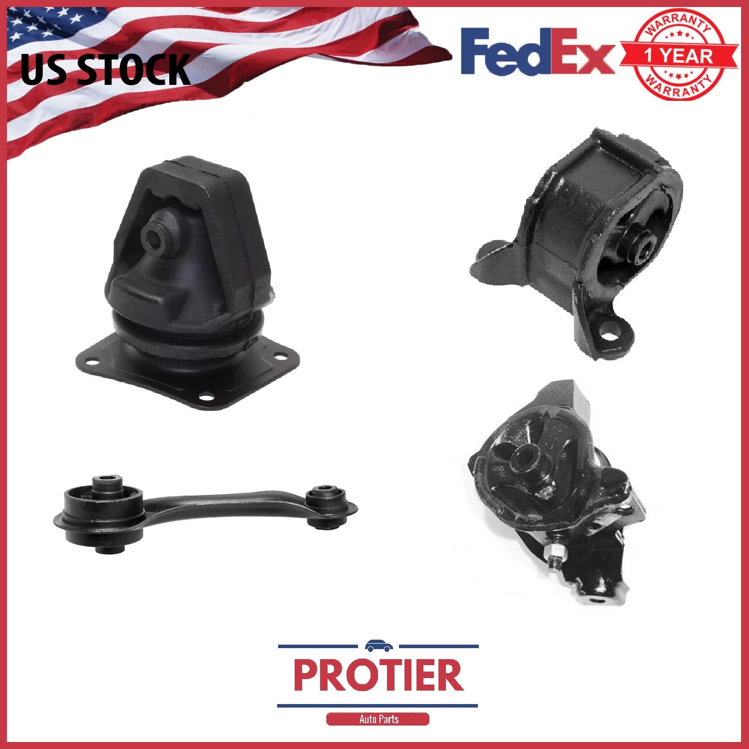 1990-1993 Honda Accord 2.2L EX Motor & Trans Mount Set 4PCS for Manual 6B93BC-57