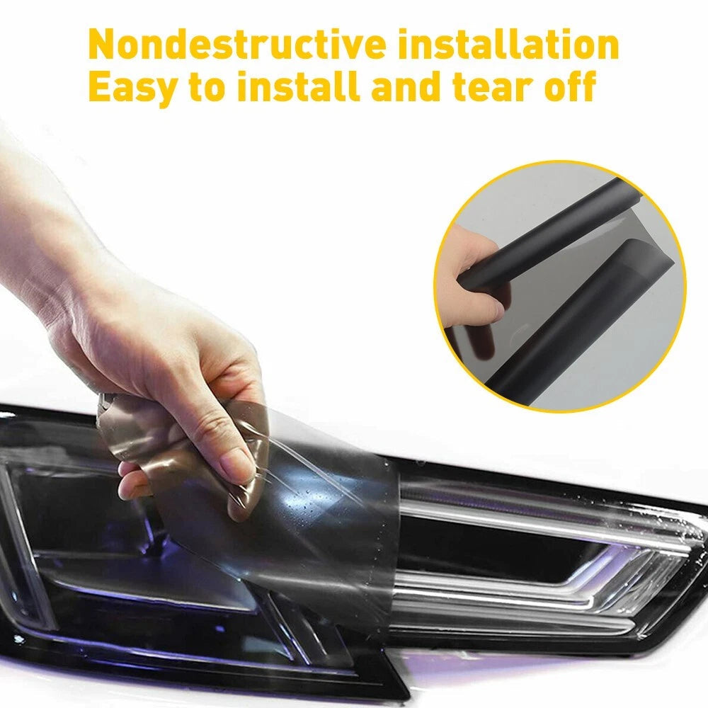 Matte Black Taillight Headlight Car Fog Light Sticker Vinyl Tint Film 12" x 72" 6B93BC-57