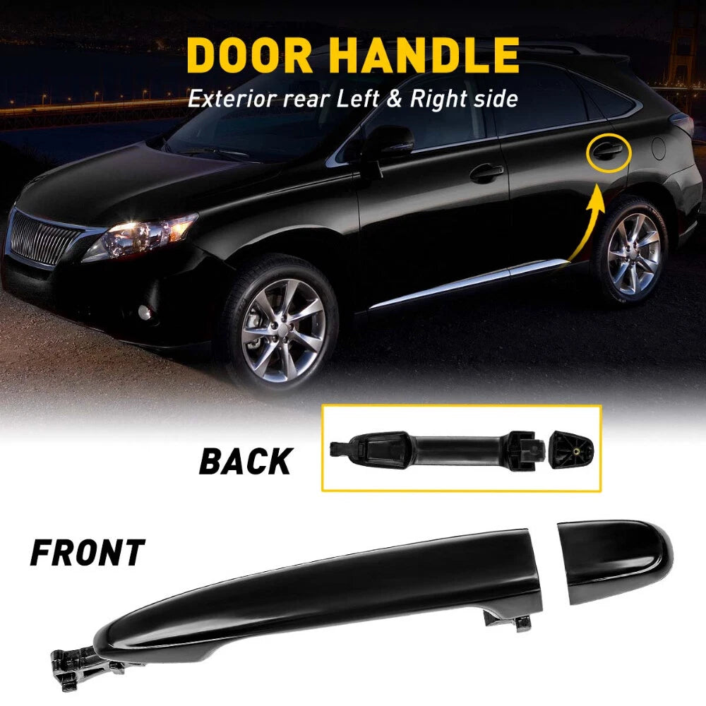 Door Handle For 2007-2011 Toyota Camry Rear Left or Right Outer All Black USAEOA 6B93BC-57