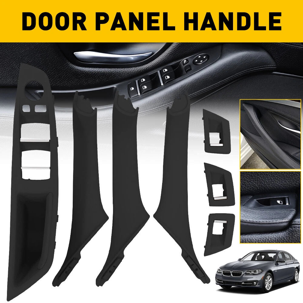 Black For 10-16 BMW 5 Series F10 F11 Inner Door Panel Handle Pull Trim Cover EOA 6B93BC-57