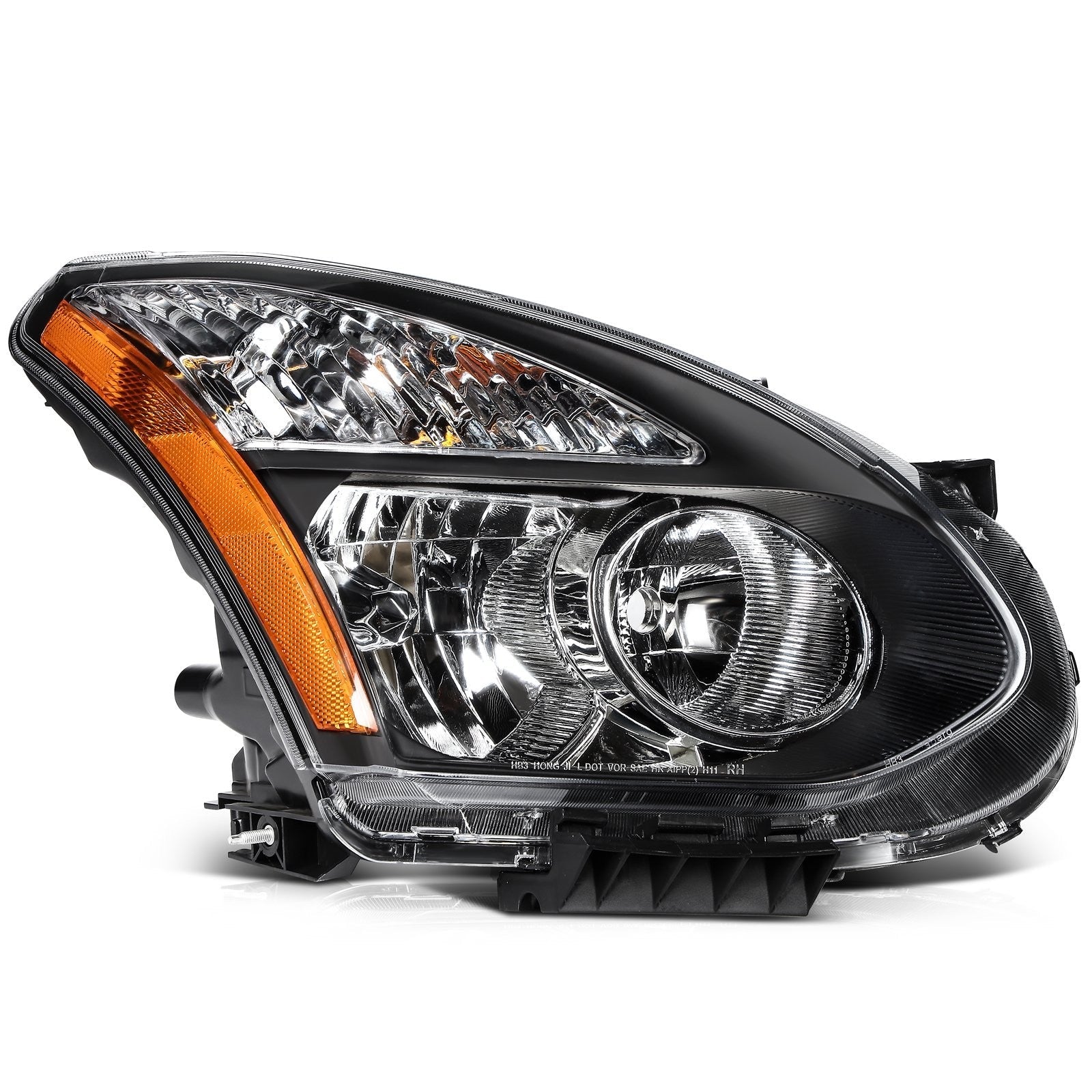 Headlights Assembly Left+Right For Nissan Rogue 2013-2008 Black Housing w/Amber KOEEP