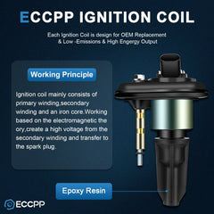 ECCPP 6 For 2002 2003 2004 2005 GMC Envoy 4.2L L6 Ignition Coil UF303 KOEEP