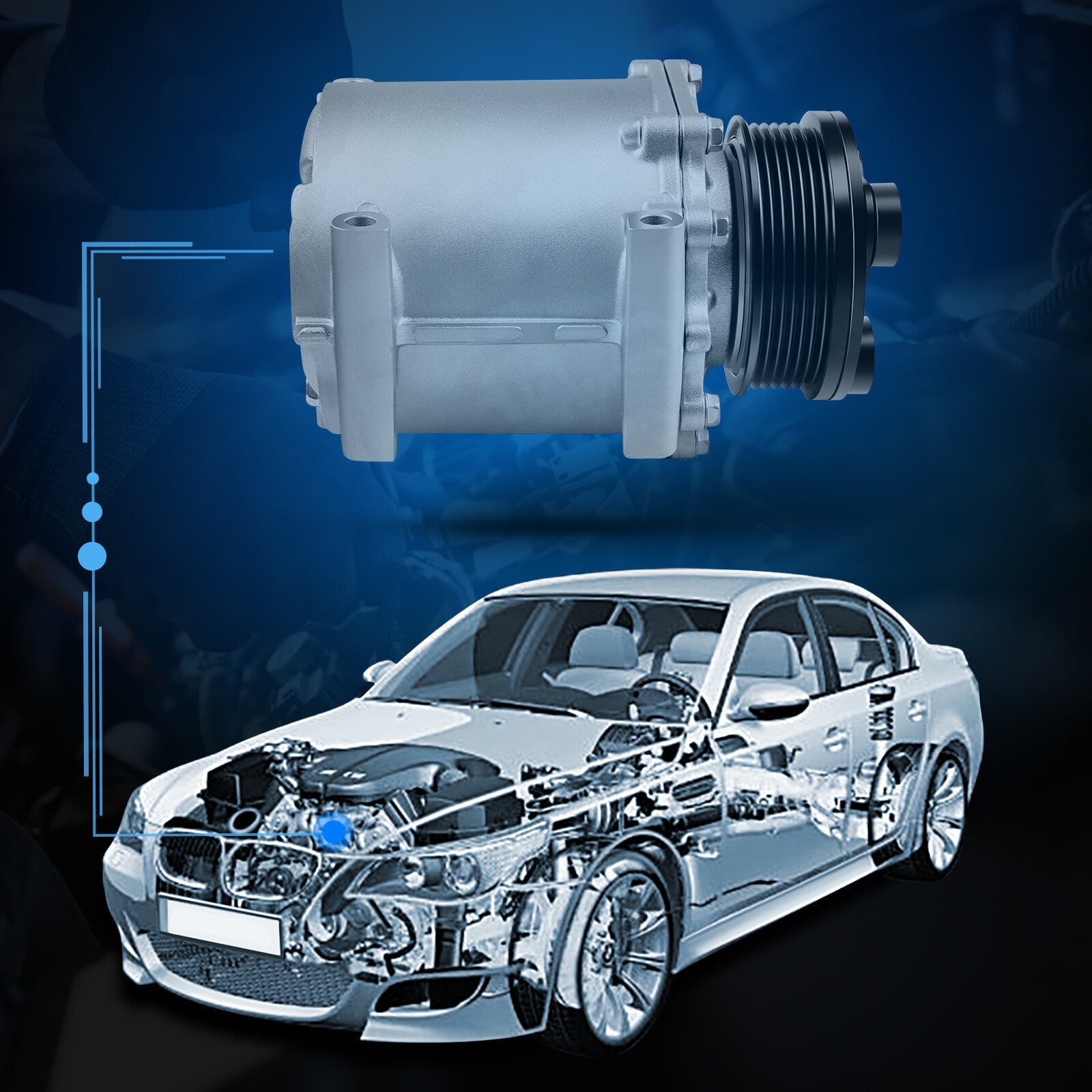 ECCPP A/C AC Compressor For 06-12 Mitsubishi Endeavor Galant Eclipse 2.4L 3.8L ECCPP