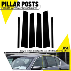 6x For 2002-2013 Infiniti G35 G37 Sedan Gloss Black Door Pillar Posts Cover Trim 6B93BC-57