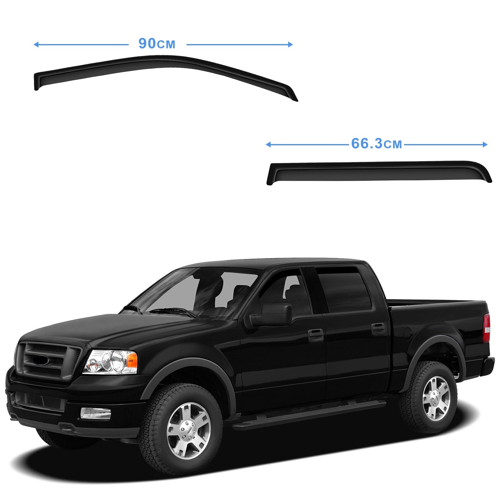 For 2004-2008 Ford F150 Crew Cab Window Visor Vent Guards Shades Deflectors 6B93BC-57