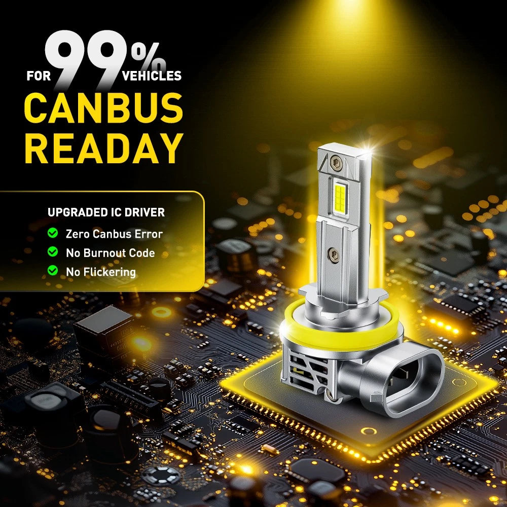 4X Auxito LED Headlight H11 Low Bulb Canbus Kit 60000LM 6500K Ultra Bright M6S A AUXITO